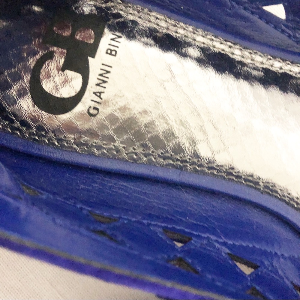 Gianini Bini blue laser cut jeweled flats - Picture 10 of 11